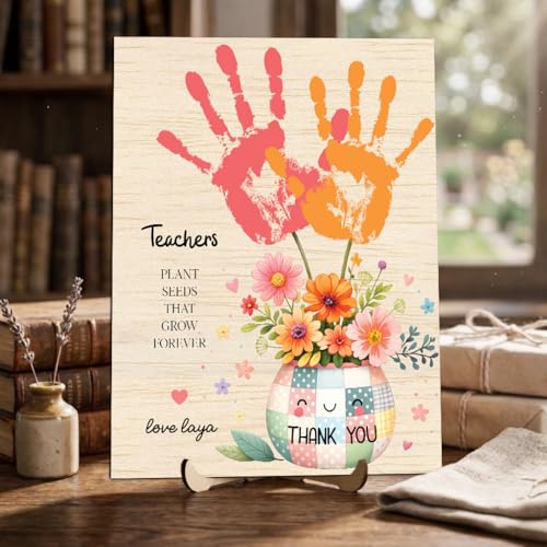 Teacher Appreciation Gift DIY Handprint Kit Art Plaque for Teacher