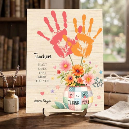 Teacher Appreciation Gift DIY Handprint Kit Art Plaque for Teacher