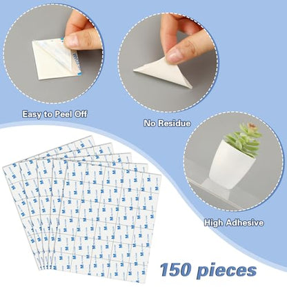 150Pcs Double Sided Foam Tape Sticky Mounting Pads for Wall Crafts (150 Count)