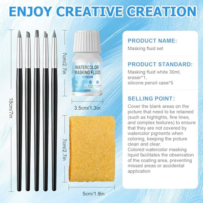 White Masking Fluid for Watercolor Painting