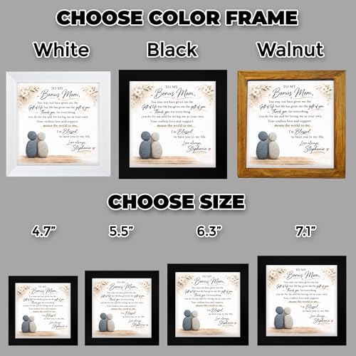Personalized 2nd Mom Gift Pebble Art Frame