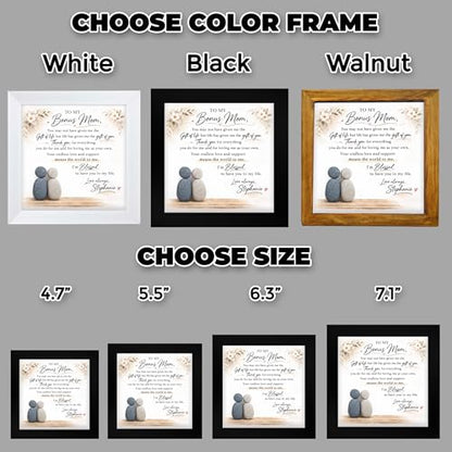 Personalized 2nd Mom Gift Pebble Art Frame