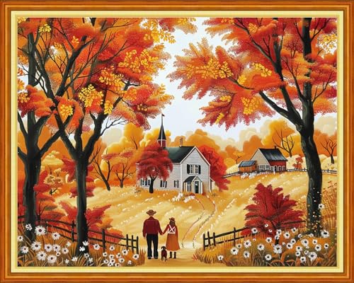 Stamped Cross Stitch Kits Full Range of Embroidery Patterns Starter Kits for Beginners Adult DIY Cross Stitches Needlepoint Kits 11CT