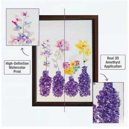 DIY Real Amethyst Crystal Mosaic Kit Vase Art for Home Decor Gift