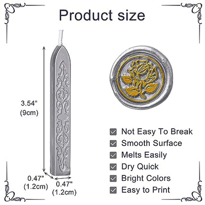 12Pcs Sealing Wax Sticks with Wicks for Wax Seal Stamp (12 Count)