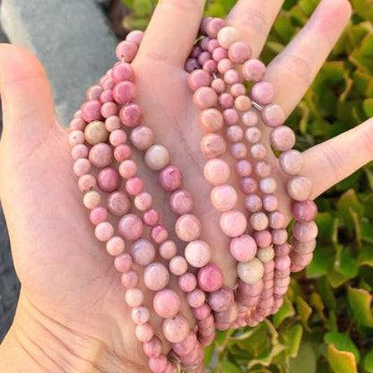 60pcs Adabele Natural Pink Rhodonite Gemstone 6mm Round Beads (62 Count)