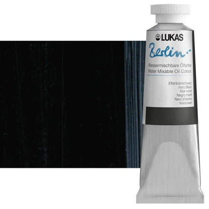Berlin Pro Artists Water Mixable Oil Paint 37 ml Tube Ivory Black