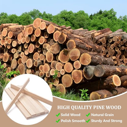 Wood Strips Slats Wooden Dowels for Crafts 1 (15 Count)