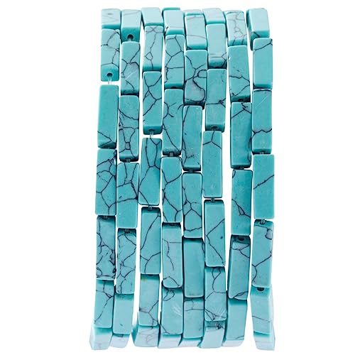 Natural Blue Turquoise Rectangle Tube Beads 4x13mm 38cm (28 Count)