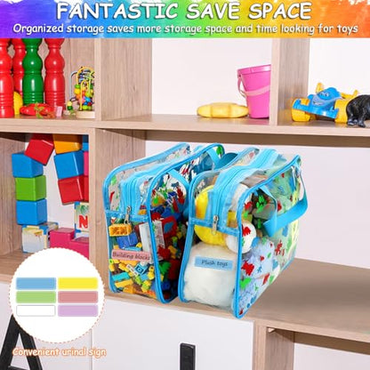 6 Packs Large Toy Storage Bags with Labels (6 Count)