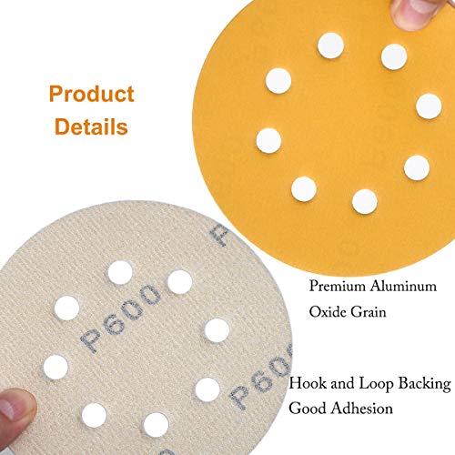 5-Inch 8-Hole Hook and Loop Sanding Discs 600-Grit, 100-Pack (100 Count)