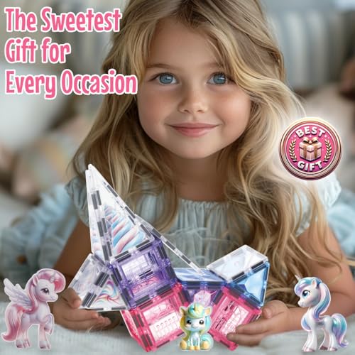 Unicorn Magnetic Tiles (61 Count)