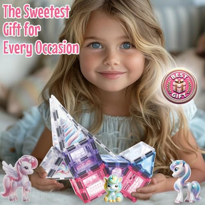 Unicorn Magnetic Tiles (61 Count)