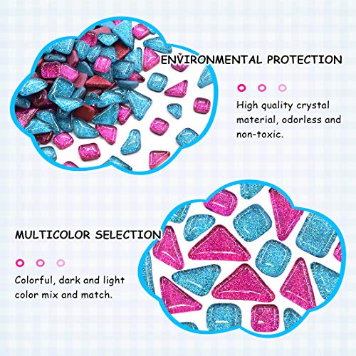 1 Pound Mixed Colors Shine Crystal Series Mosaic Tiles Assortment Kit (15.87 Ounce)
