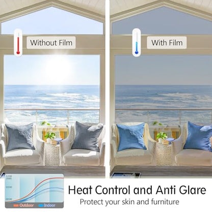 One Way Privacy Window Film Silver 17.5in × 6.5Feet (104.125 Sq Ft)