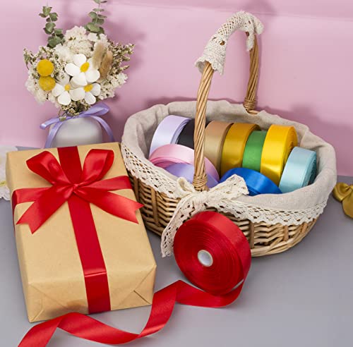 1 Inch Red Solid Satin Ribbon for Gift Wrapping (150 Foot)