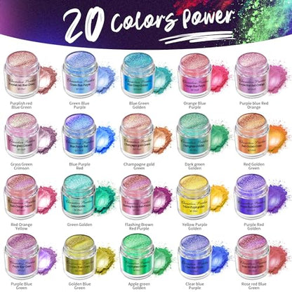 20 Colors Chameleon Mica Powder (2.1164 Ounce)