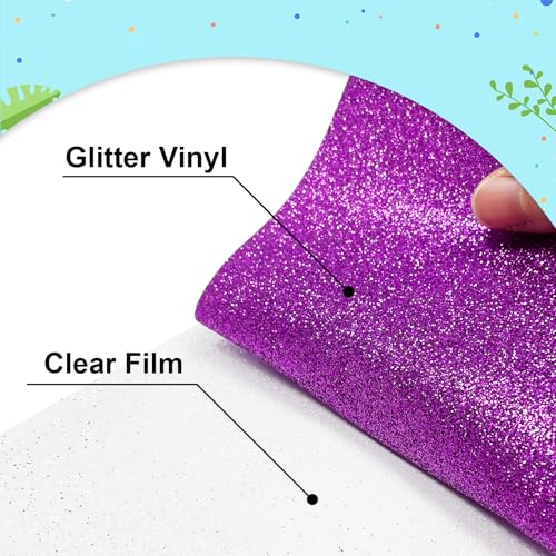 Deep Purple Glitter Heat Transfer Vinyl 12"×6FT