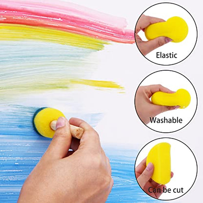 28 Pieces Round Sponge Brush (28 Count)
