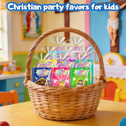 24 Pack Rainbow Scratch Notebook Art Party Favors for Kids