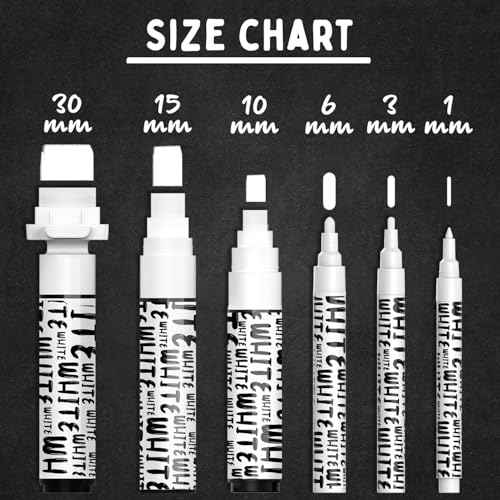 6 White Chalk Markers for Chalkboard Signs