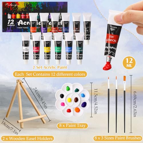 36 Pcs Paint and Sip Kit Gift for Adults 8''x10'' (36 Count)