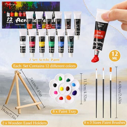 36 Pcs Paint and Sip Kit Gift for Adults 8''x10'' (36 Count)