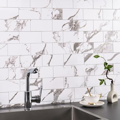 100 Pieces Peel and Stick Backsplash for Kitchen (12.5 Sq Ft)