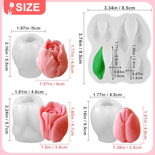 Tulip Candle Molds with Leaf Mold (4 Count)