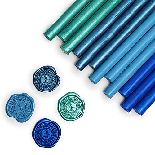 Caribbean Blue Premium Glue Gun Sealing Wax for Wax Seal Stamps (12 Count)