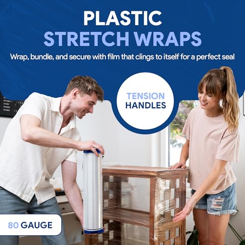 80 Gauge 18'' Stretch Wrap with Tension Handles