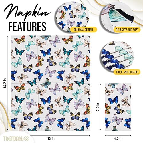 Butterfly Napkins for Decoupage 100 Pcs 3 Ply Paper Napkins (100 Count)
