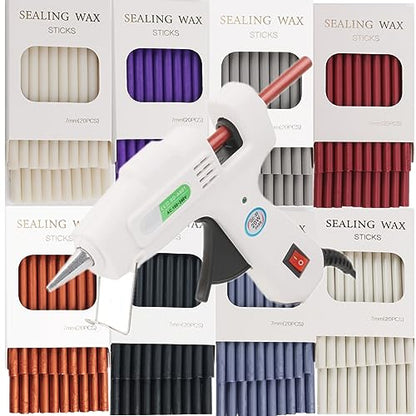 40Pcs Pearl White Wax Seal Sticks with 0.28'' Glue Gun (21 Count)