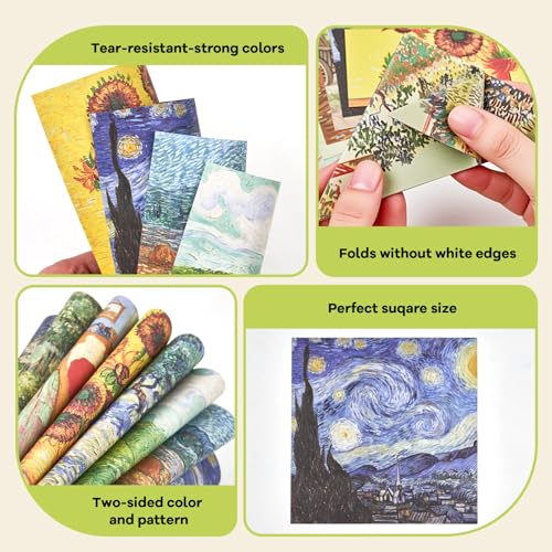 Van Gogh Patterned Origami Paper (50 Count)