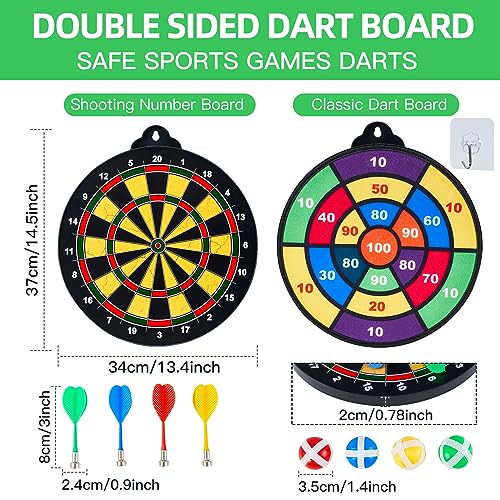 2in1 Magnetic Dart Board for Kids Adult (24 Count)
