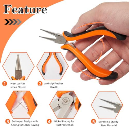 6PCS Jewelry Pliers Set with Acrylic Pallet