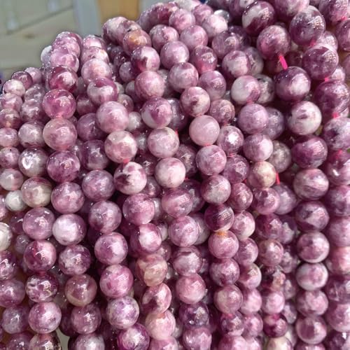 60PCS 6MM Natural Stone Purple Emerald Beads Round Loose Beads for Jewelry Making DIY Bracelet Necklace Accessories 15"