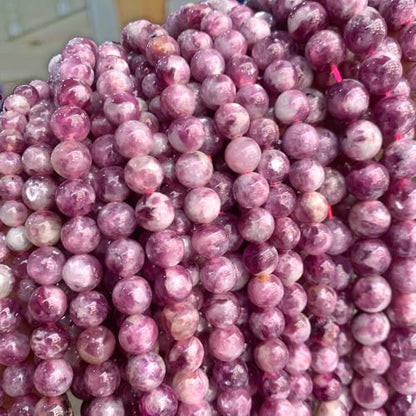 60PCS 6MM Natural Stone Purple Emerald Beads Round Loose Beads for Jewelry Making DIY Bracelet Necklace Accessories 15"