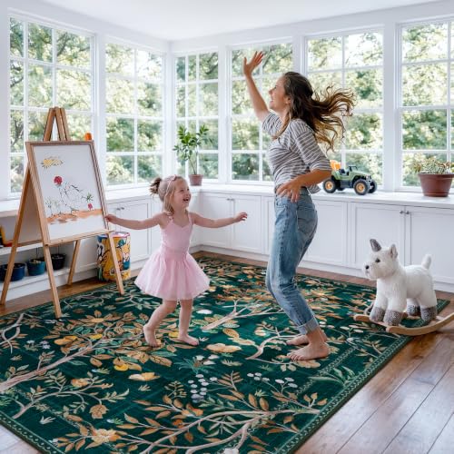 Boho Washable 5x7 Area Rugs (35 Sq Ft)