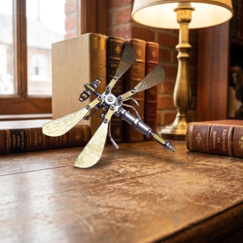 3D Metal Puzzle Kit for Adults Teens Steampunk Dragonfly 140+ Pcs Mechanical Assembly Models 3 Hours to Build Ideal for Gifts and Decorations