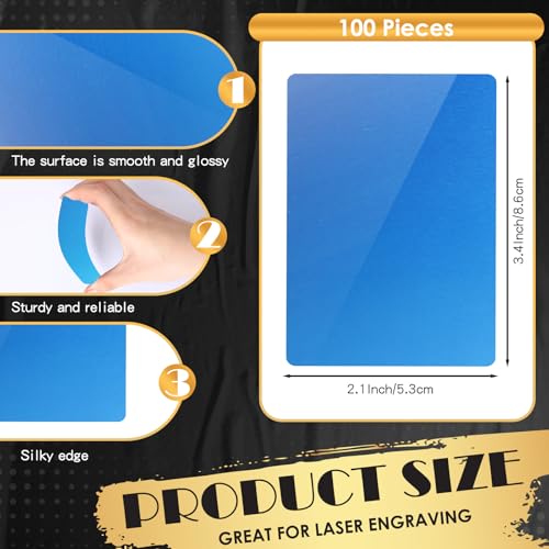 100 Pcs Metal Business Cards Aluminum Laser Engraving Blanks