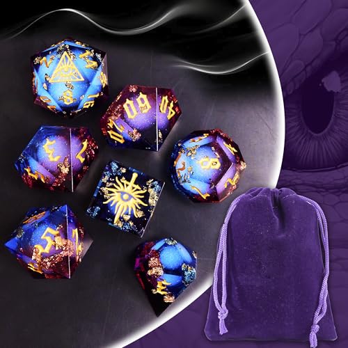 The Eye of Mystery Liquid Core DND Dice Set (7 Count)