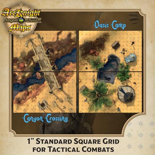 Desert Adventures Roleplaying D&D Battlemaps; 16 Modular RPG Maps in 8 Double