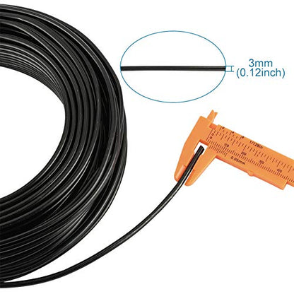82 Feet 9 Gauge Aluminum Wire Black Bendable Metal Craft Wire for Beading Jewelry Craft Making (82 Foot)