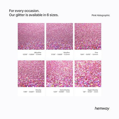 Craft Glitter Pink Holographic 100g Microfine Glitter (100 Gram)