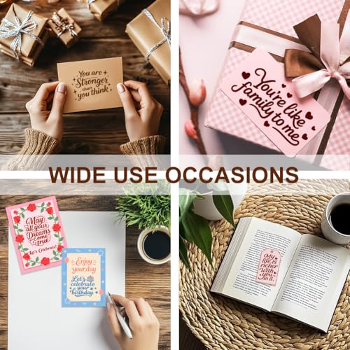6 Pcs Greeting Words Clear Stamps for Card Making 20 Ink Pad (29 Count)