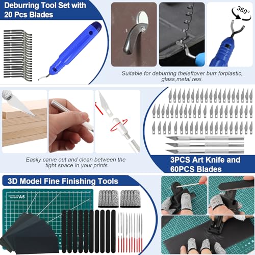 304PCS 3D Printing Accessory Tools with Tool Box for 3D Printer Modeler Basic Tools