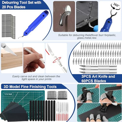 304PCS 3D Printing Accessory Tools with Tool Box for 3D Printer Modeler Basic Tools