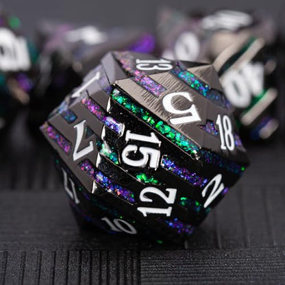 Inlay Metal Dice Set 7pcs