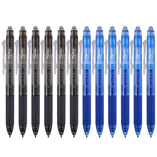 Retractable Erasable Gel Pens Clicker Fine Point 0.7 mm (12 Count)